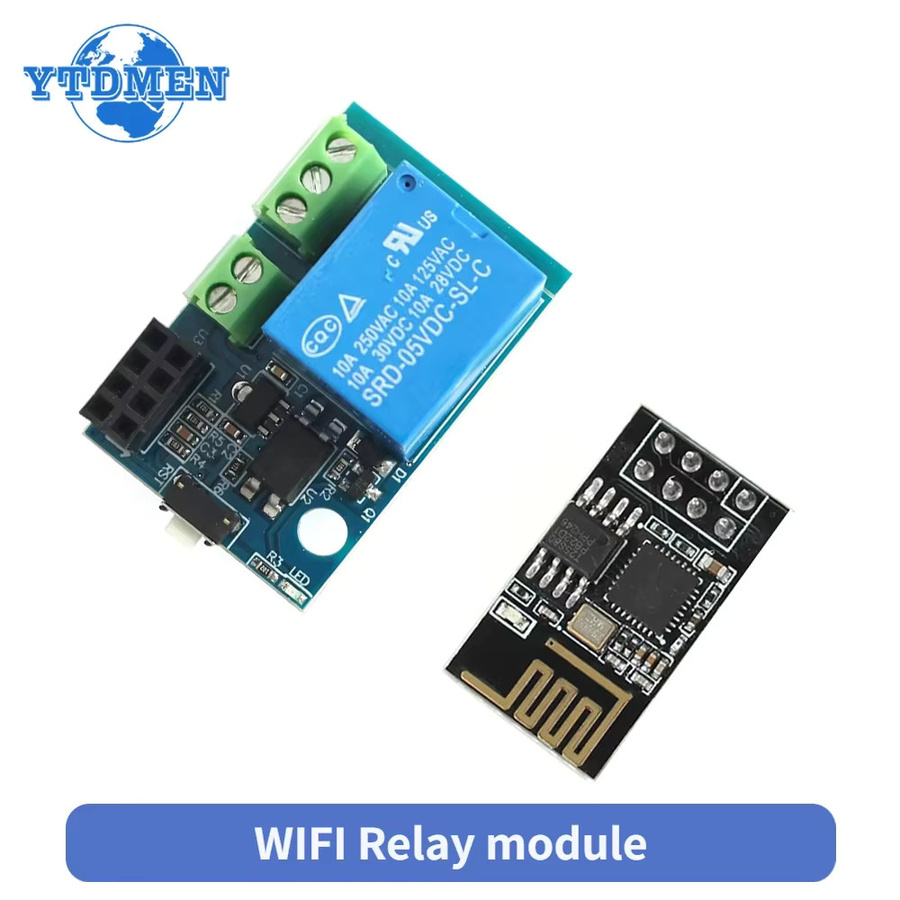 YTDMEN ESP8266 5V WiFi Relais Modul für ESP-01S Smart Home Fernbedienung Schalter in Blau - Bild 1