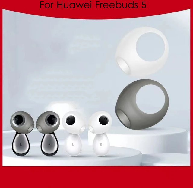 Silikon-Ohrstöpsel für Huawei Freebuds 5 in Weiß, Anti-Drop Schutz und Geräuschreduzierung für In-Ear Kopfhörer - Bild 1
