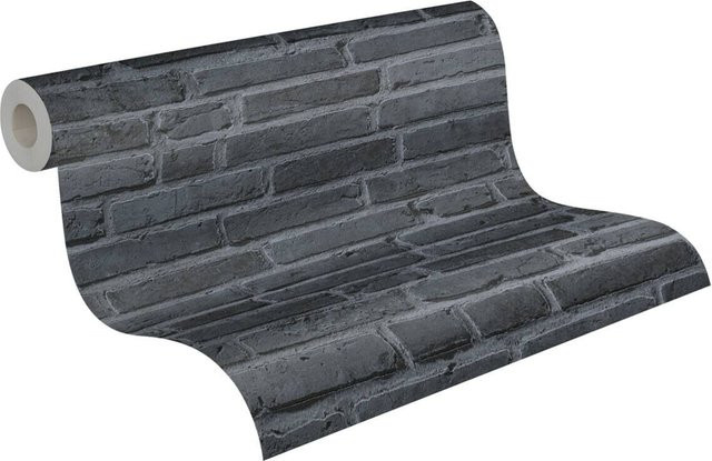 A.S. Création Vliestapete Stein-Optik Schwarz und Grau B/H: 53 x 1005 cm - Bild 1