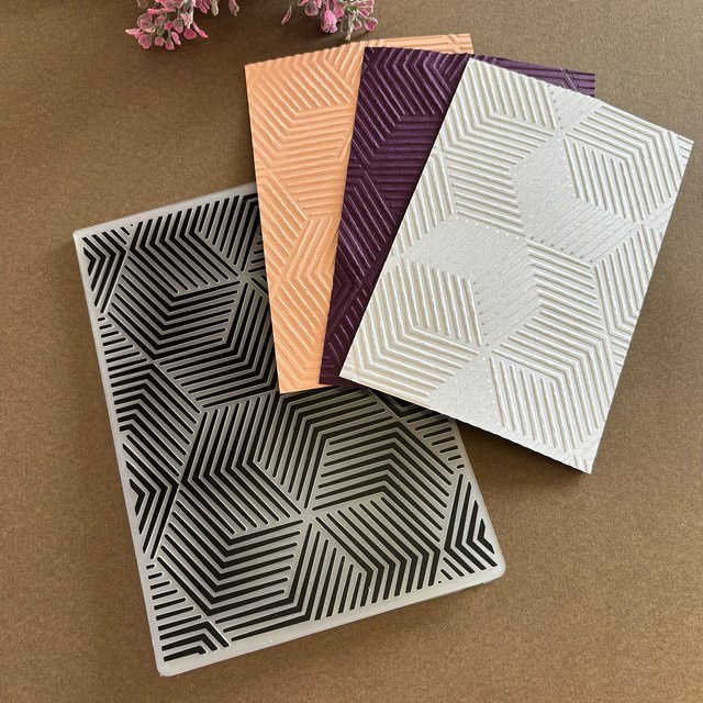 Prägeordner mit sechseckigem geometrischem Muster für DIY-Karten und Fotoalben aus Kunststoff - Bild 1
