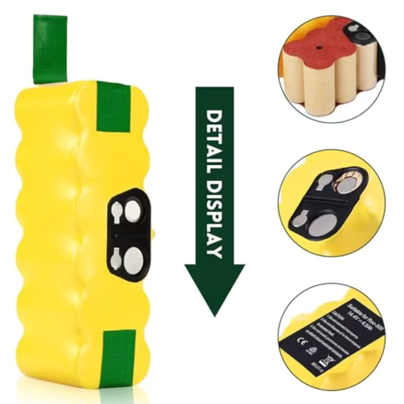 Ersatz Akku 14,4V 12,8Ah NI-Mh für iRobot Roomba 500 600 700 800 Serie in Gelb - Bild 6
