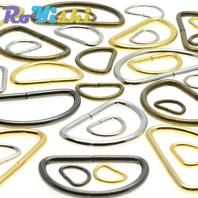 RoYishi D-Ring Halbringbandverschluss aus vernickeltem Edelstahl in Silber, 10 Stück pro Packung - Bild 1