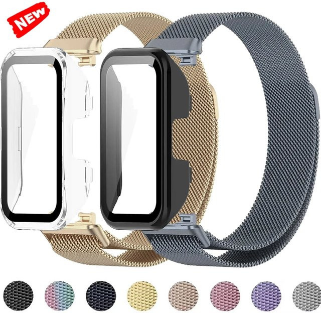 Huawei Uhrenarmband mit Schutzhülle und Glas Film, Schwarz, Kunststoff - Bild 1