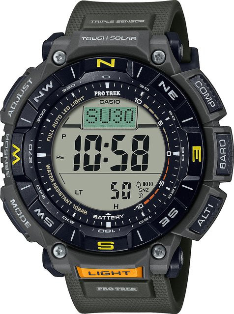 Casio Digitaluhr Pro Trek, Solar, Kunststoff, Grau, 53 mm, Herren - Bild 1