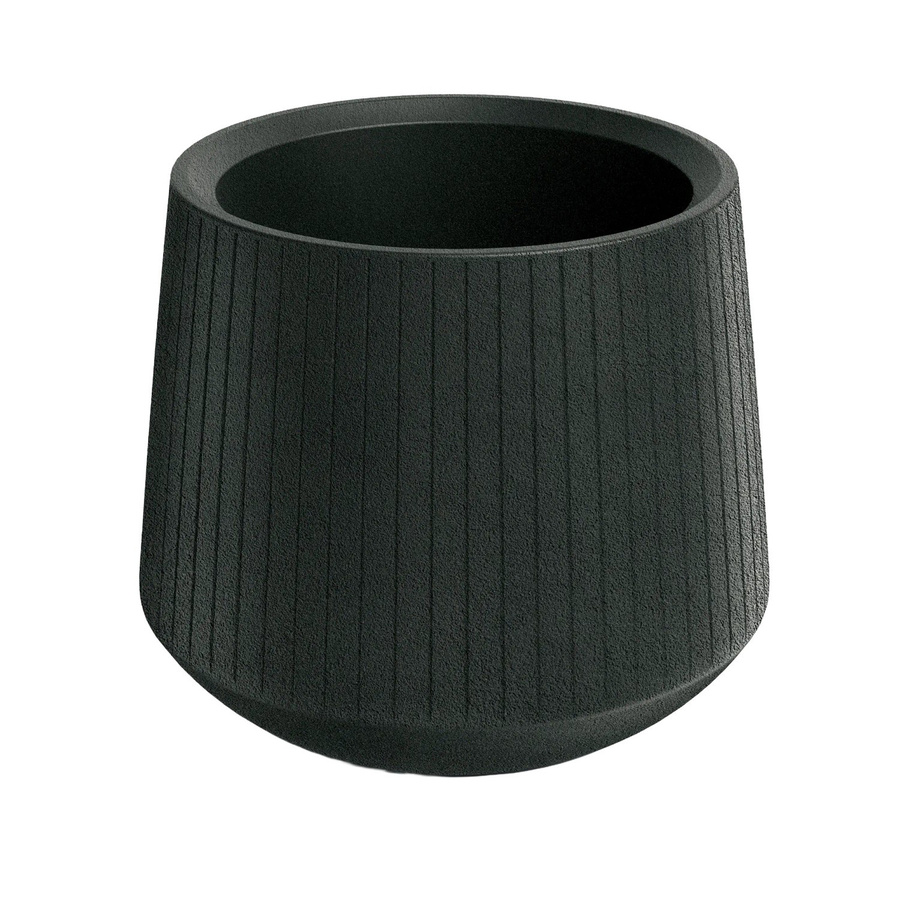 Prosperplast Blumentopf Coro Bowl modern gerippt in Charcoal, Durchmesser: 42 cm, Höhe: 48 cm - Bild 2
