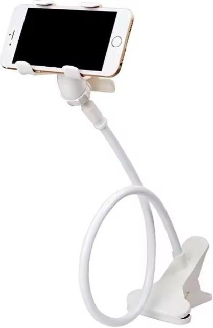 Binchi Outdoor Product Universeller 360 Grad drehbarer Handyhalter mit flexiblem Lazy Halterung und Clip für Schreibtisch oder Bett, Weiß - Bild 1