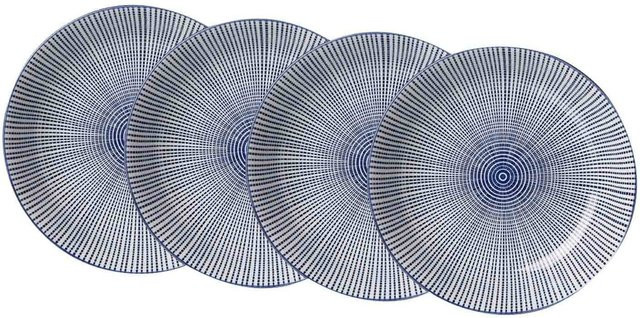 Ritzenhoff & Breker Suppenteller Royal Makoto Blue mit geometrischem Design, 4er Set, Durchmesser: 20,5 cm - Bild 1