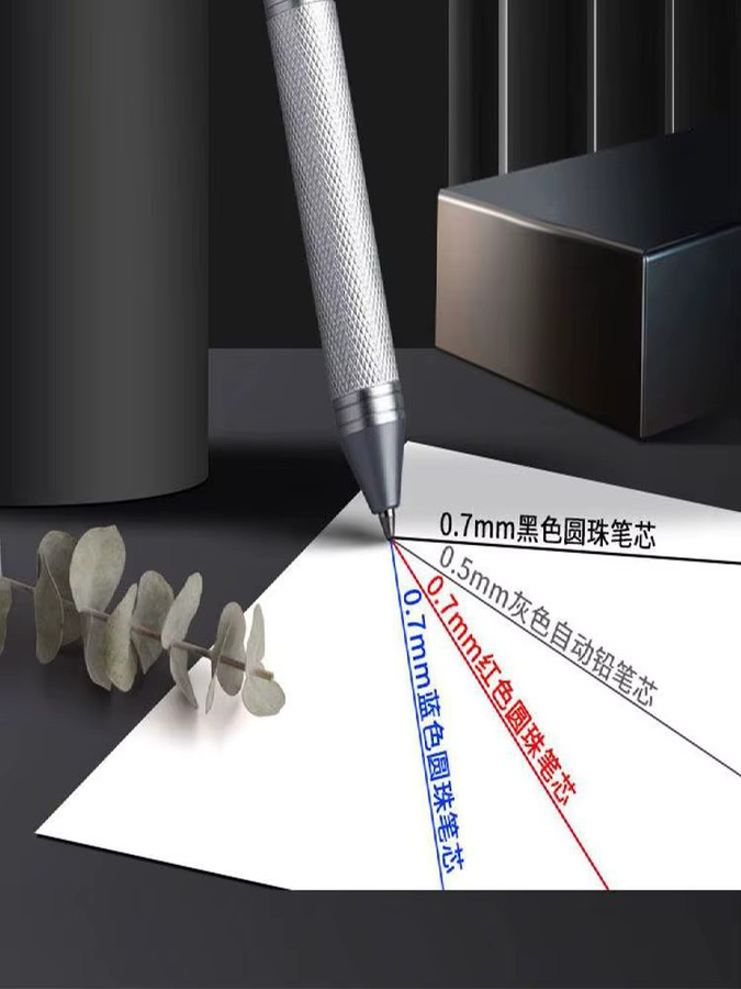 Multifunktionaler 4-in-1 Gelstift aus Metall mit Schwerkraftsensor und Druckknopf in Rot - Bild 5