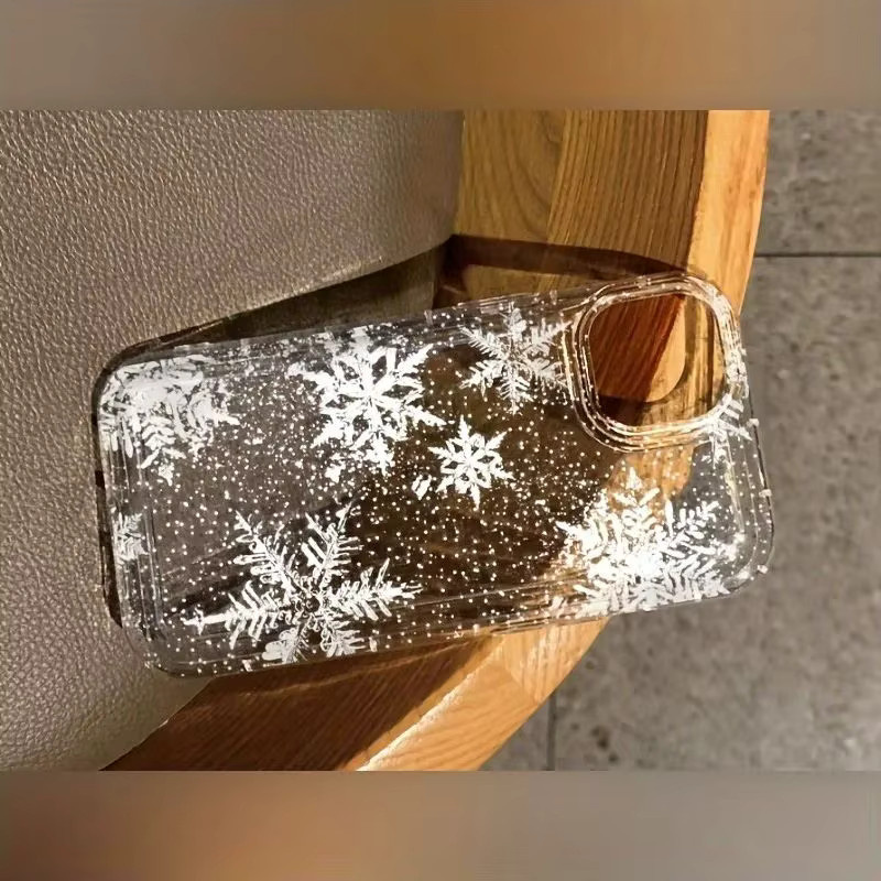 Transparente TPU-Handyhülle mit weißem Schneeflockenmuster für Apple iPhone 17 Pro Max, 16, 15, 14, 13, 12, 11, Xs, Xr, X, 8, 7 - Bild 2