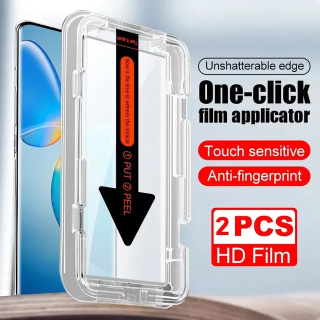 2er-Set gehärtete Glas Displayschutzfolien für Vivo X200 Pro und X200, transparent, HD klar mit Randkleber - Bild 1