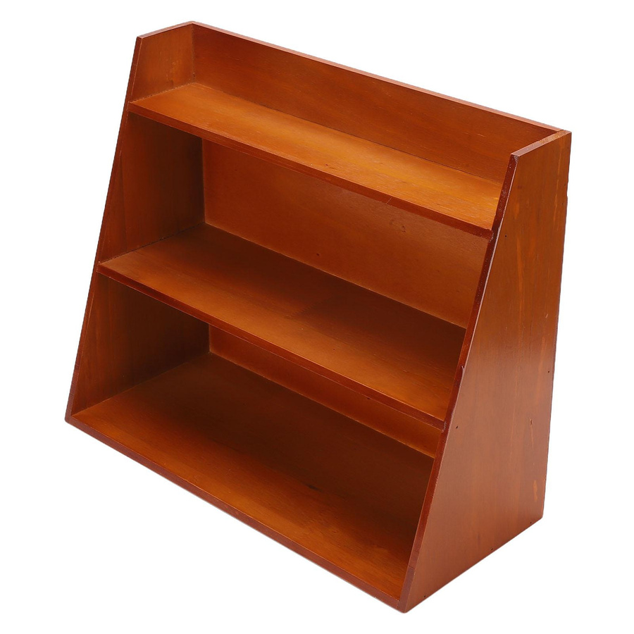 KaiSai Vintage Ausstellungsregal aus Holz in Braun, 3-stufiges Wandregal zur dekorativen Lagerung - Bild 3