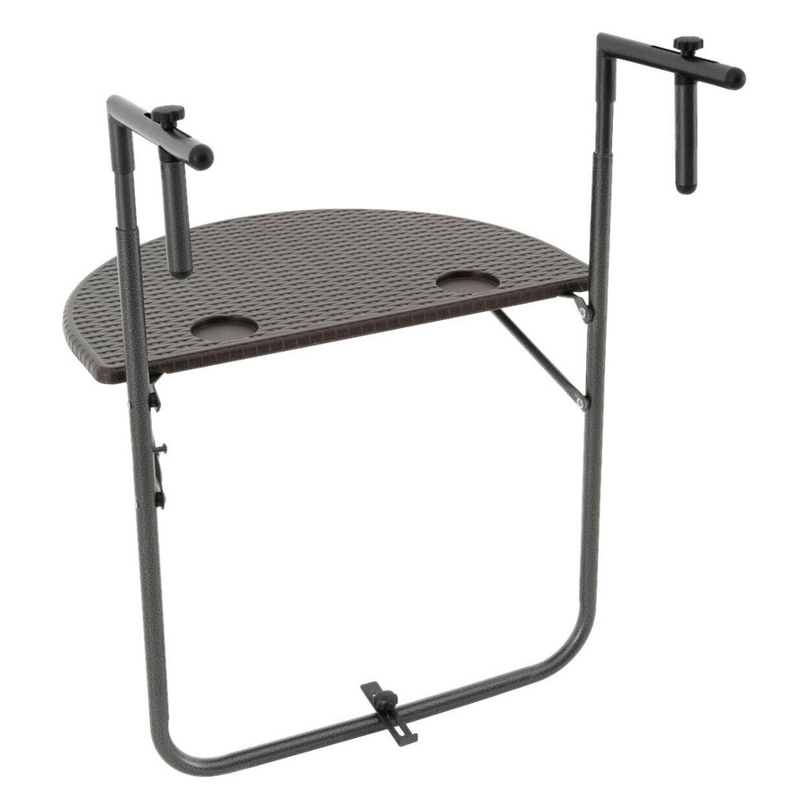 VCM Balkonhängetisch aus Polyrattan in Braun, klappbarer Wandtisch, H: 83 cm, B: 59 cm, T: 63 cm - Bild 2
