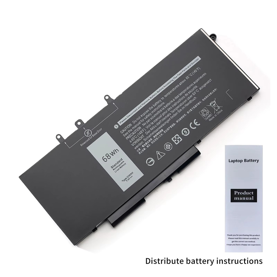 GJKNX Laptop-Akku für DELL Latitude E5480 5580 5490 5590 und Precision M3520 M3530 Serie, GD1JP, 7,6V, 68Wh, Schwarz - Bild 4