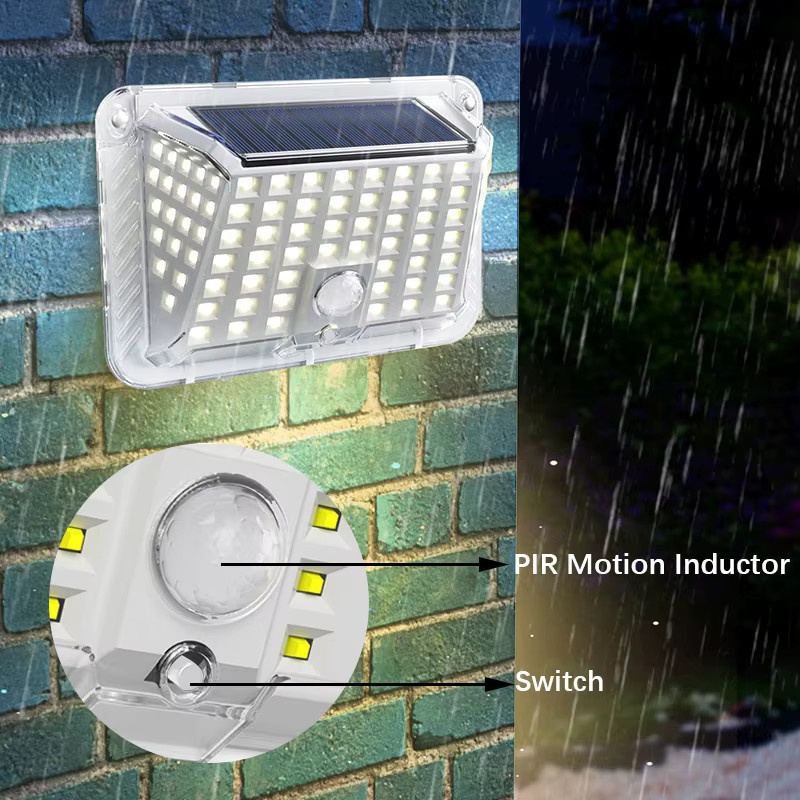 Shenzhi Tech LED-Solar-Wandleuchte in Weiß mit Bewegungssensor für Garten und Terrasse - Bild 3