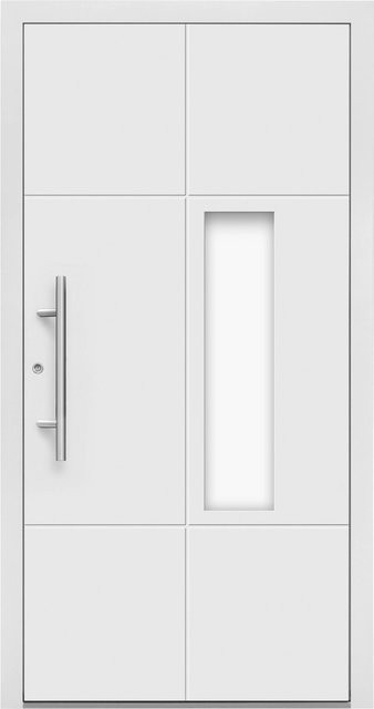 Splendoor Moderno M490/B Aluminium-Haustür mit Glaseinsatz, Weiß, Anschlag Links, B: 110 cm, H: 210 cm - Bild 1