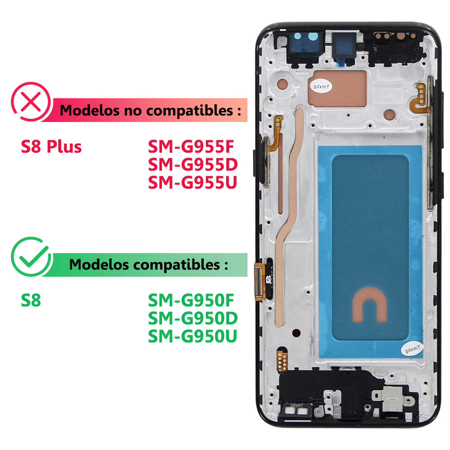 Samsung Galaxy S8 G950 SM-G950FD LCD-Display mit Rahmen und digitalem Touchscreen in Schwarz - Bild 4