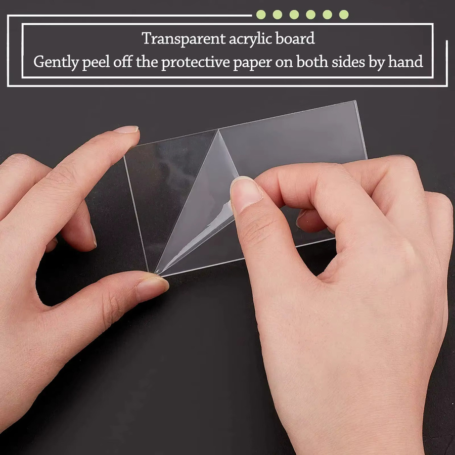 Transparente Acrylplatten aus Guss-Acryl für DIY-Gravur und Farbe, B/H: 9 x 5 cm, Dicke: 1 mm - Bild 5
