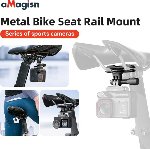 Ykoree Metall BikeTail Mount Kit Klemme in Schwarz für Insta360 Go Ultra, Ace Pro 2, GoPro 11/10 und DJI OSMO Action 5Pro/4/3/6 Sport Kameras - Bild 1