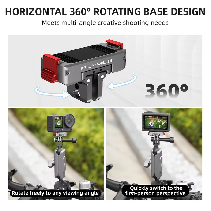 Magnetischer Schnellwechseladapter von DJI für OSMO360 II, Action 6 und Nano mit drehbarer Doppelklauenbasis und Metallhalterung inklusive 1/4 Zoll Gewinde - Bild 5