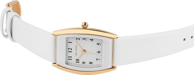 Just Watch Armbanduhr, Quarz, Edelstahl, Leder, Weiß, 34 mm, Damen - Bild 1