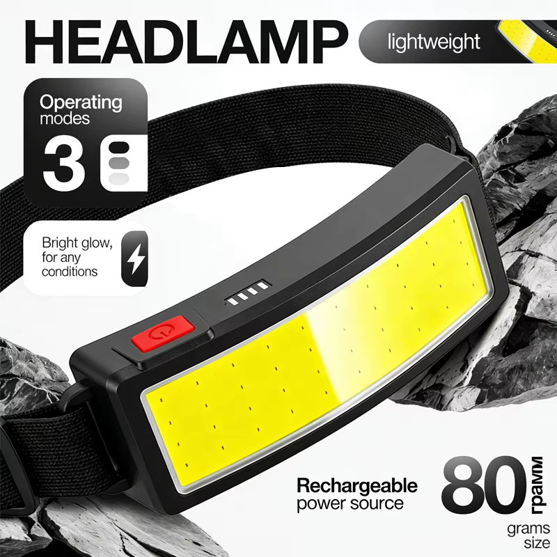 KDULIT COB-Arbeitskopflampe in Schwarz, wiederaufladbare LED-Kopflampe mit Typ-C-Anschluss und integriertem Akku für professionelle Reparaturarbeiten - Bild 2