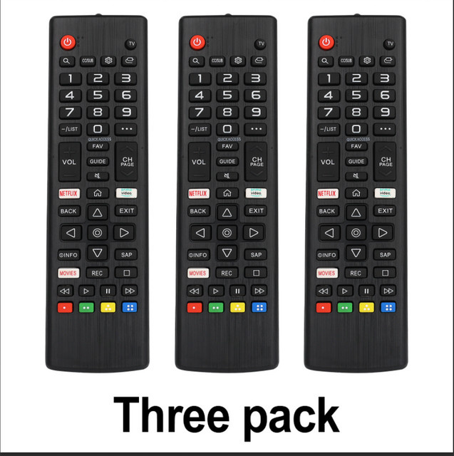 3er Set Universal Fernbedienung Akb75675304 für LG Smart TV in Schwarz - Bild 1