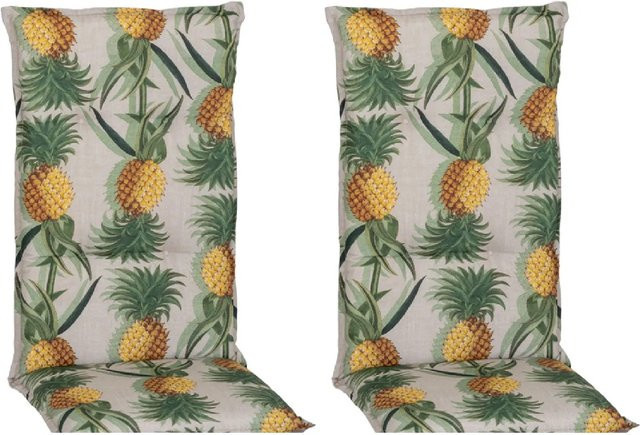 Beo Sitzauflage Hochlehner Treffelstein 2er-Set mit Ananas-Motiv in Grau und Multicolour - Bild 1