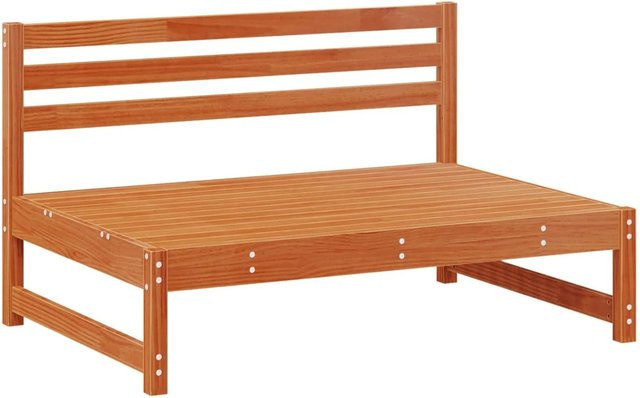 vidaXL Garten Mittelssofa aus massivem Kiefernholz in Wachsbraun - Bild 1