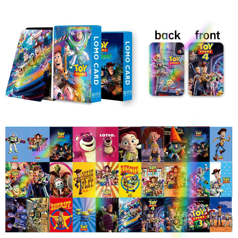 Bandai Disney Toy Story Laser-Flashkarten, 30 Doppelseitige LOMO Mini-Karten in Box - Bild 4