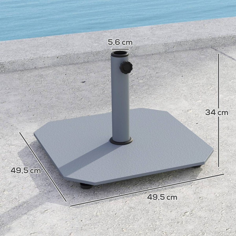 Outsunny Schirmständer aus Metall in Grau, B/H/T: 49,5 x 34 x 49,5 cm - Bild 2