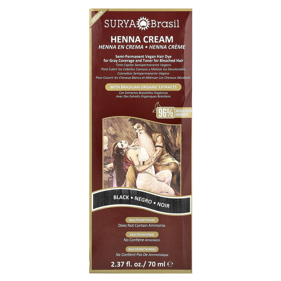 Surya Brasil Henna-Creme, Haarfarbe und Spülung, Schwarz, 70 ml - Bild 2