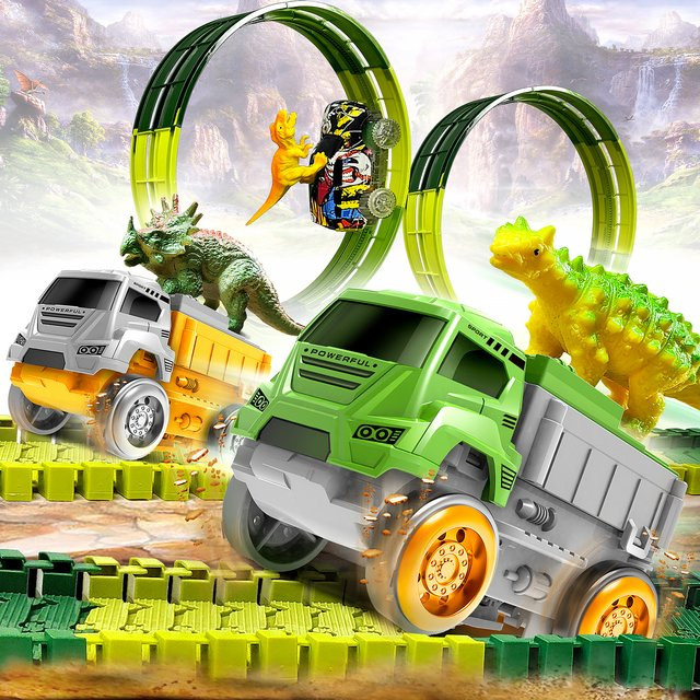 TONERJU Dinosaurier, Elektrisches Schienenauto, Schienenspielzeugauto - Bild 1