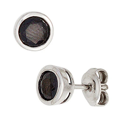 Colfem Ohrstecker 925 Silber, Zirkonia, rund, Unisex - Bild 1