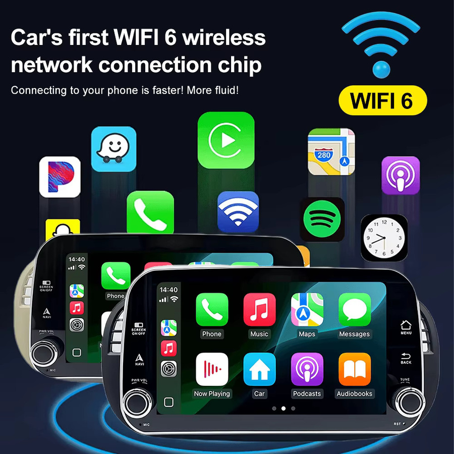 Android Auto Multimedia Bildschirm Stereo mit GPS Navigation und Rückfahrkamera Unterstützung für FIAT 500 Abarth 2007-2015 Auto Upgrade Kit - Bild 3