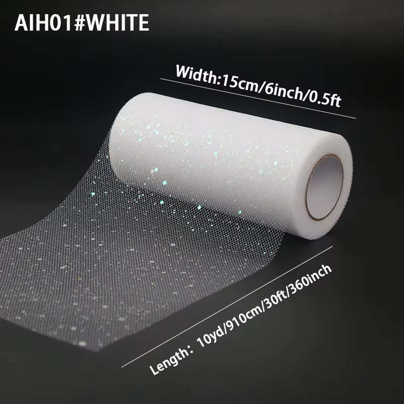 Glitzer Pailletten Tüll Rolle für DIY Handwerk und Dekoration, Breite: 15 cm - Bild 1