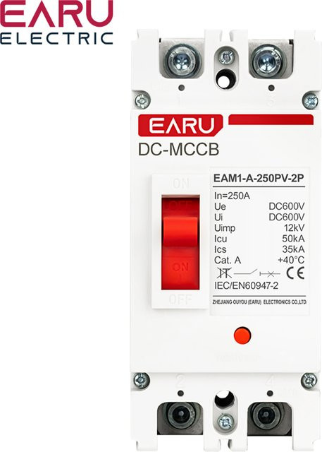 EARU 2er Set 250A DC MCCB Solar-PV-Photovoltaik-Batterie-Schutzschalter mit Überlast- und Kurzschlussschutz in Weiß - Bild 1