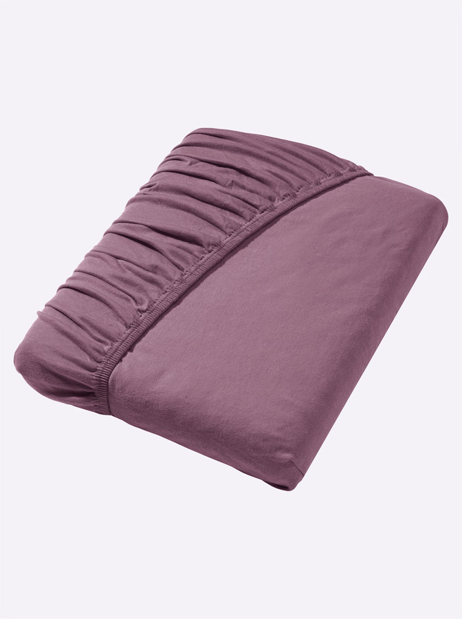 Estella Spannbetttuch aus Feinjersey in Pink und Purple, B/T: 200 x 200 cm - Bild 2