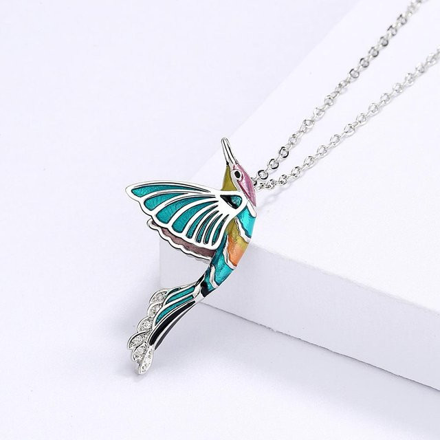YIRAN Anhänger Kolibri, Kupfer, Zirkonia, Weiß, Damen - Bild 1