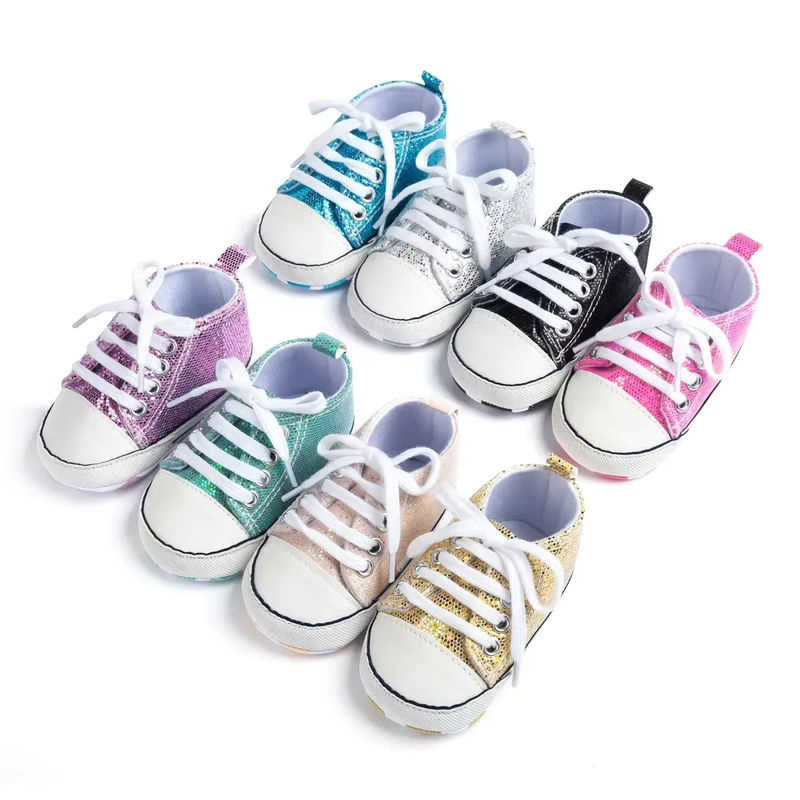 MUPLY Leinwand Baby Sport Turnschuhe für Neugeborene und Kleinkinder in Grün und Mehrfarbig - Bild 2