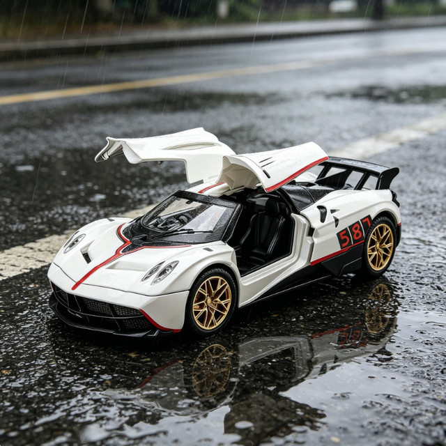 MAKEDA Pagani Sportwagen-Modell, Spielzeugauto, 1:36, Metall, Blau, Weiß - Bild 1