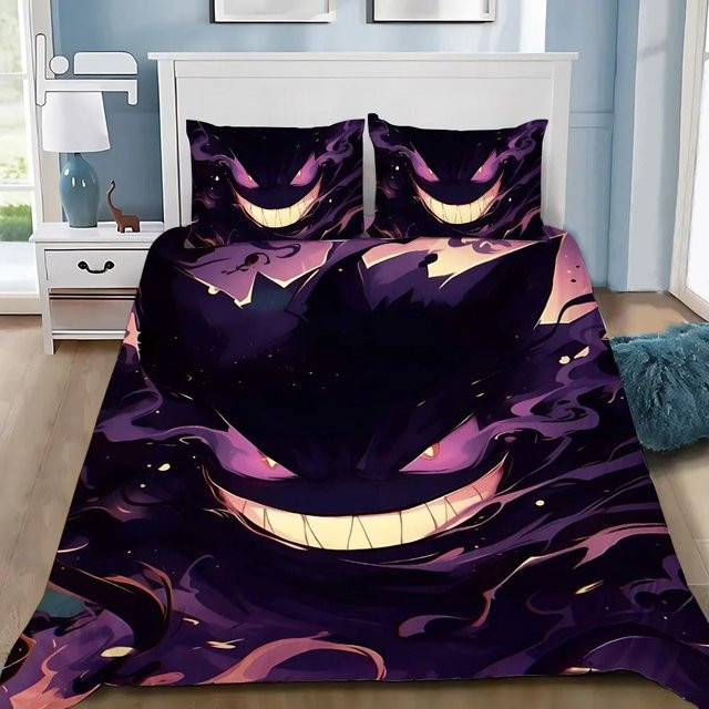 JMG Household Supplies Mikrofaser Bettwäscheset Pokémon Design in Lila, Bettbezug und Kissenbezug mit Reißverschluss, B/H: 90 x 200 cm - Bild 1