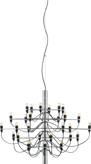 Flos 2097 30 Clear Bulbs Pendelleuchte in Silber und Transparent, höhenverstellbar und dimmbar - Bild 1