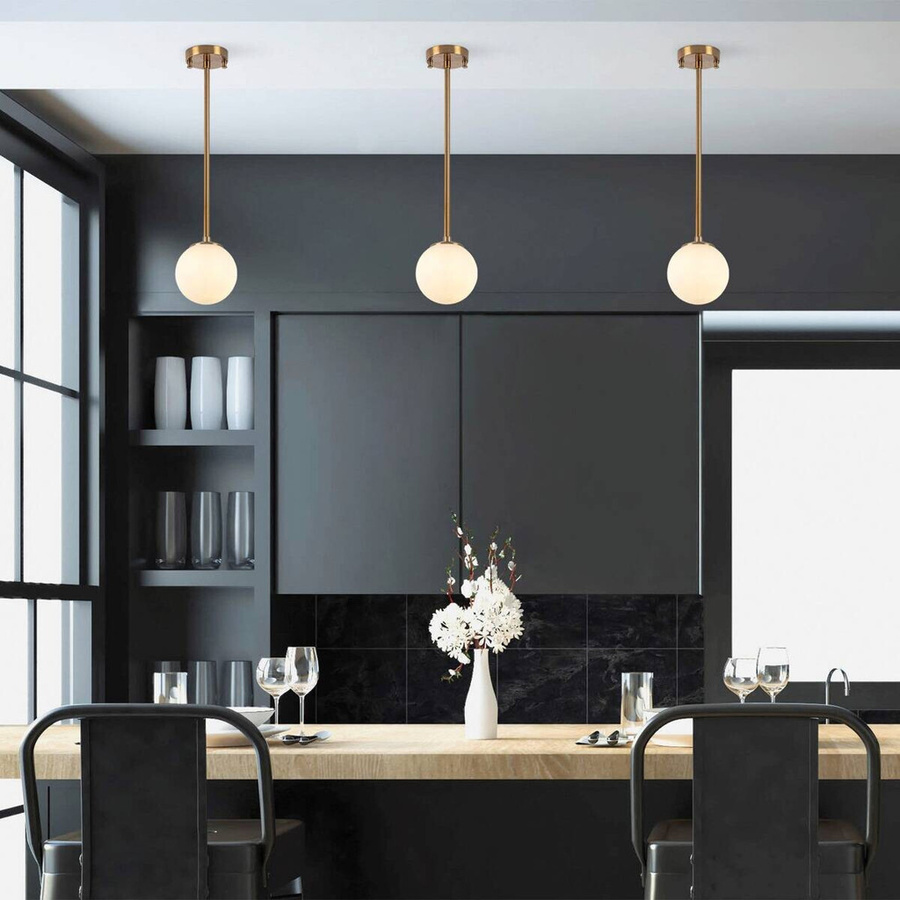 Opviq Deckenleuchte Akkas in Bronze aus Metall und Glas mit E14 Fassung, B/H/T: 15 x 61 x 15 cm - Bild 2