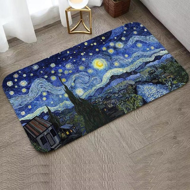Lodestar Vincent Van Gogh Sternennacht Teppich Abstrakte Kunst Bodenmatte Multicolour B/T: 80 x 50 cm - Bild 1