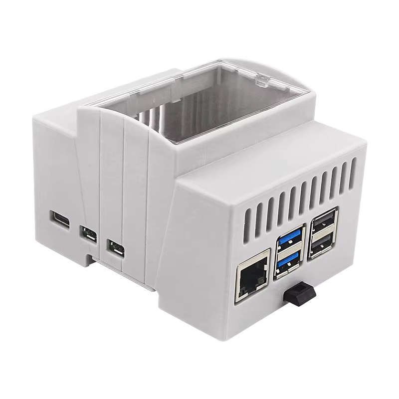 Caturda Raspberry Pi 5 ABS Gehäuse mit optionalem Lüfter und Aluminium Kühlkörper für die DIN-Schiene - Bild 2