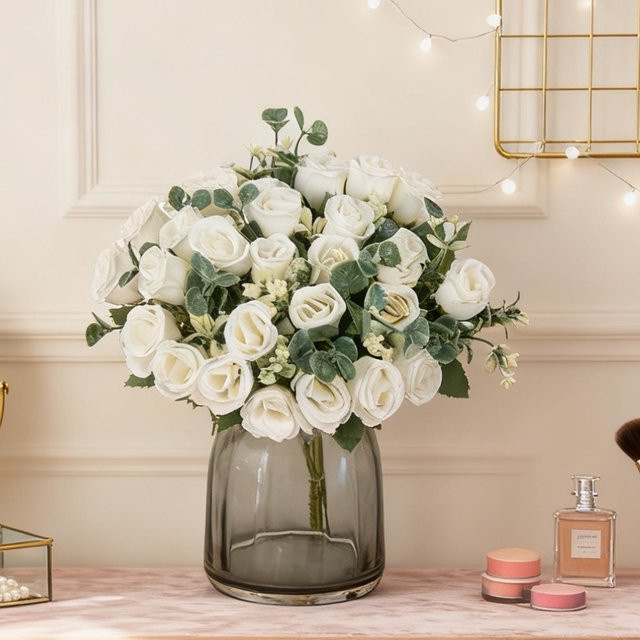 ZQCY Künstliche Seidenblumen in Lila mit 10 Köpfen für Hochzeit und Dekoration - Bild 1