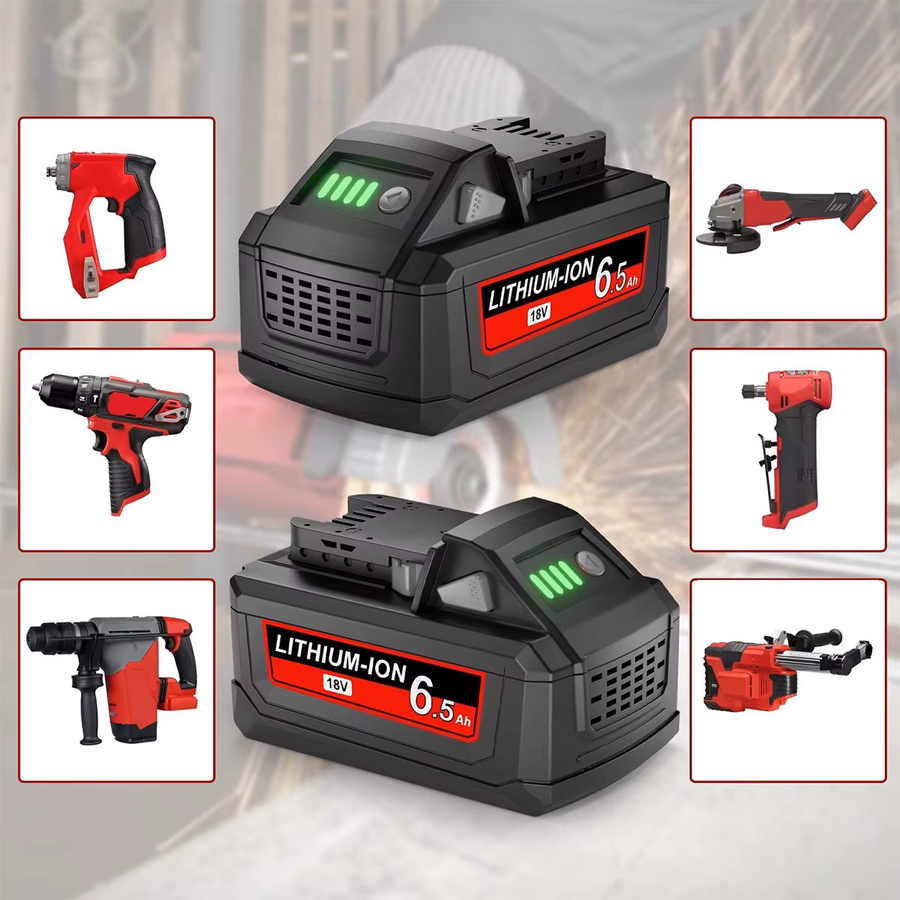 Milwaukee M18 Ersatzbatterie 6500 mAh für Power Werkzeuge kompatibel mit 48-11-1815 48-11-1850 2604-22 2604-20 - Bild 3