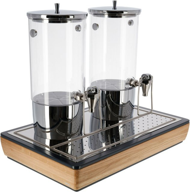 VEGA Saftspender Montana doppelt, GN 1/1, 2x 4l, eiche/transparent/edelstahl, B: 35.2 cm, T: 55.4 cm, H: 53.0 cm - Bild 1