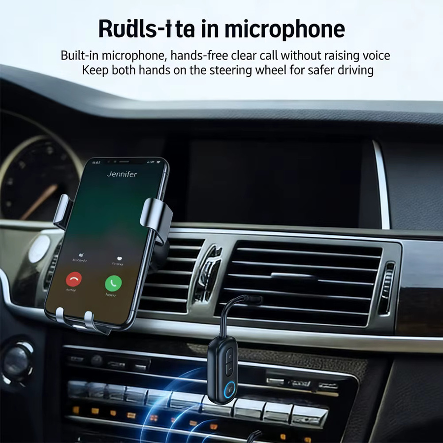 Kebidu Bluetooth 6.0 Audio Receiver und Sender in Schwarz mit 3,5mm AUX Anschluss für HiFi Stereo Musik und Freisprecheinrichtung im Auto oder Flugzeug - Bild 3