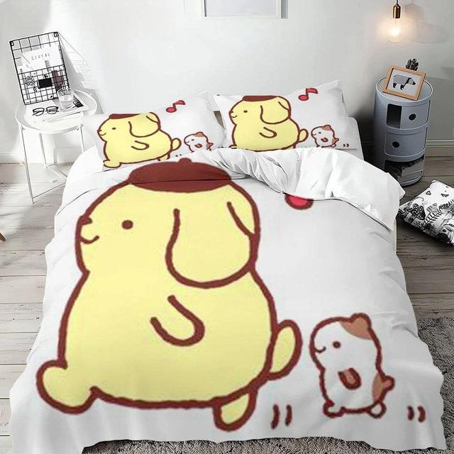 Bettwäscheset Pompompurin von JMG Household Supplies mit Bettbezug und Kissenbezügen, Farbe: Weiß, B/H: 140 x 210 cm - Bild 1